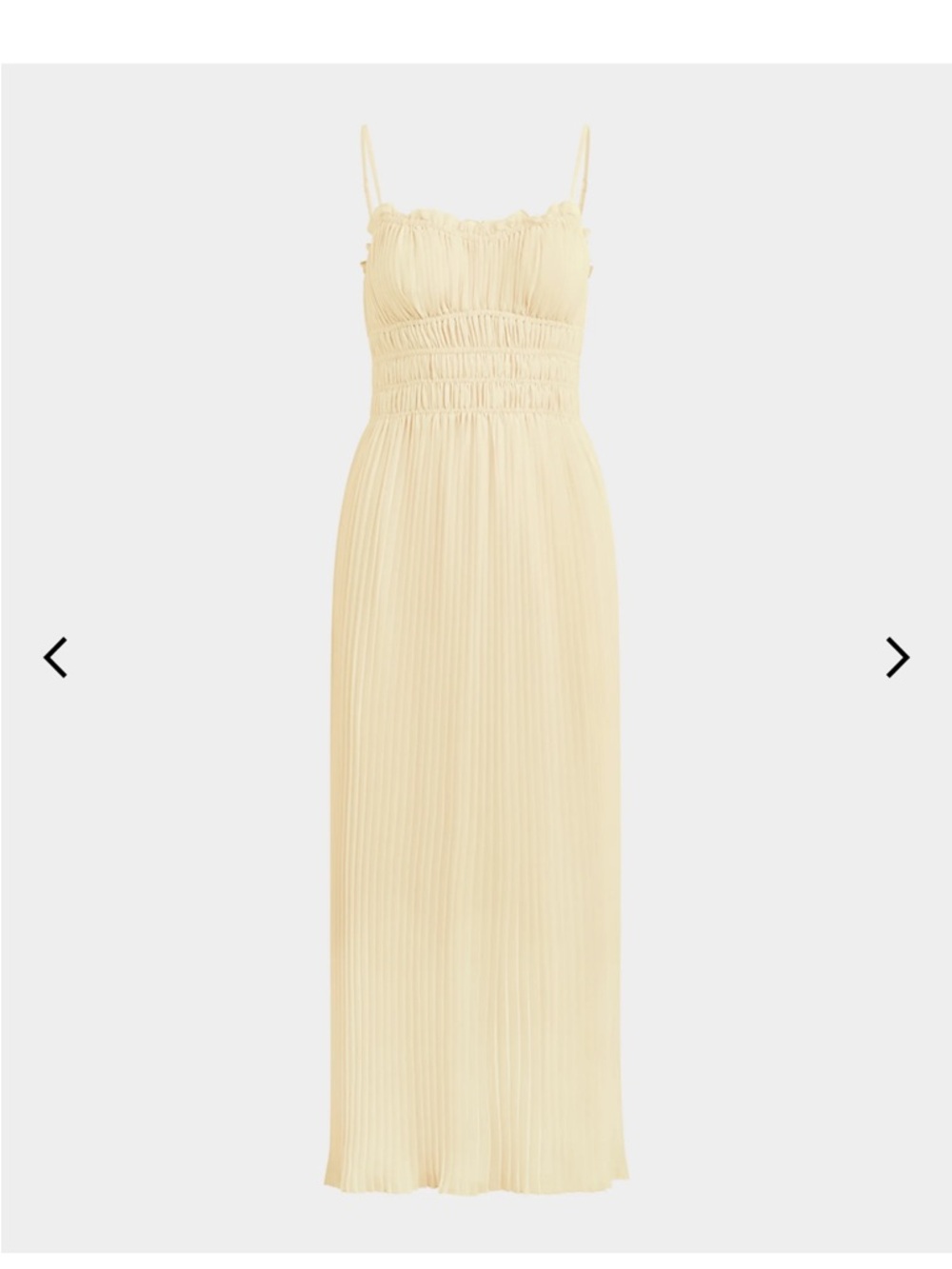 Favorite Daughter Pale Yellow Pleated Spaghetti-Strap Maxi Dress